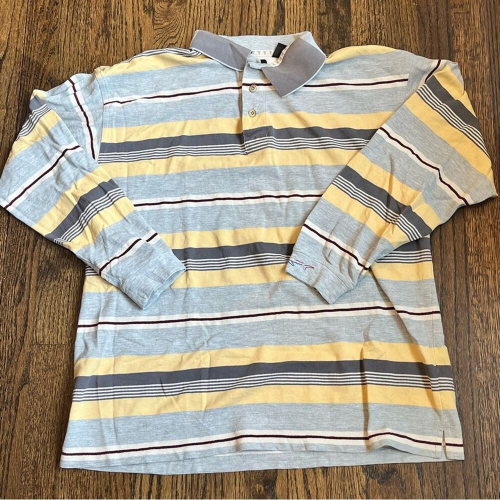 Greg Norman Collection Long Sleeve Polo Shirt Vintage Preppy 2000s Men's Large